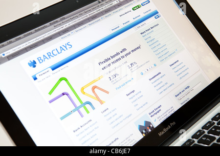 Barclays-Website-Screenshot der Webseite Stockfoto