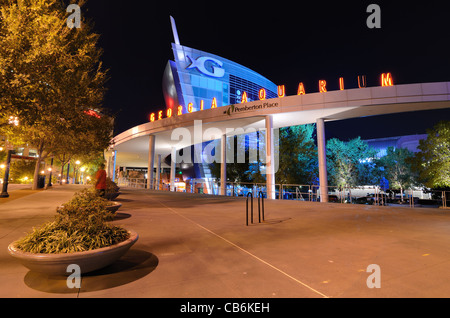 Das Wahrzeichen Georgia Aquarium in der Innenstadt von Atlanta, Georgia. Stockfoto