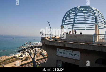 Observation Deck und Seilbahn, Berg Karmel, Haifa, Galiläa, Israel, Asien, Naher Osten Stockfoto