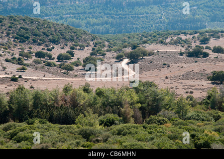 Blick von Terrasse, Muchraka, Galiläa, Israel, Asien, Naher Osten Stockfoto