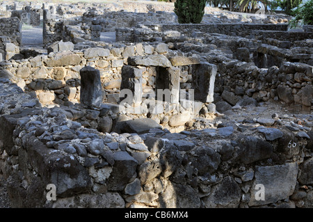 Byzantinischen Ruinen des Dorfes, frühen römischen Häuser, Kapernaum, Galiläa, Israel, Asien, Naher Osten Stockfoto