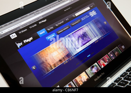 Screenshot der Webseite - ITV Player, TV on Demand-Webseite Stockfoto