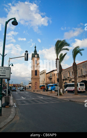 Clock Tower und Saraya Gebäude im alten Jaffa, Israel, Asien, mediterran Stockfoto