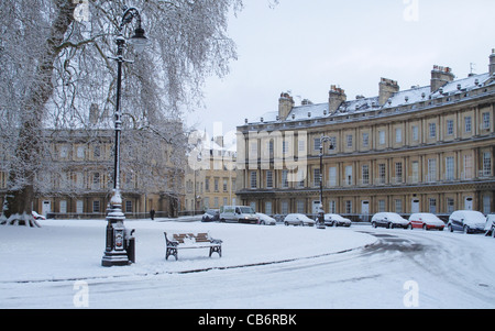 Die Royal Circus im Schnee Bad Somerset England UK Stockfoto