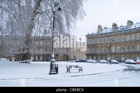 Die Royal Circus im Schnee Bad Somerset England UK Stockfoto