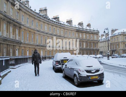 Die Royal Circus im Schnee Bad Somerset England UK Stockfoto