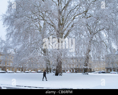 Die Royal Circus im Schnee Bad Somerset England UK Stockfoto