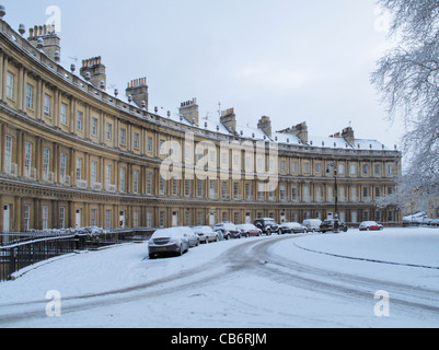 Die Royal Circus im Schnee Bad Somerset England UK Stockfoto