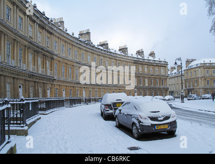 Die Royal Circus im Schnee Bad Somerset England UK Stockfoto