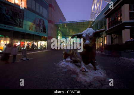 Stierkampfarena Stadt historisches Wahrzeichen Birmingham Schnee Stockfoto