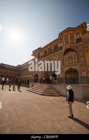 Amber Fort bunte Jaipur Denkmal mughal Stockfoto