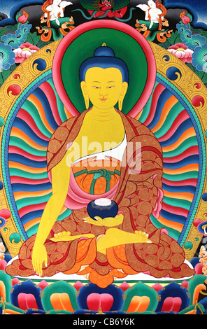 Gautama Buddha Shakyamuni Thangka Nepal Stockfoto