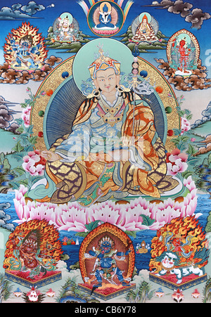 Padmasambhava Thangkas aus Nepal Stockfoto