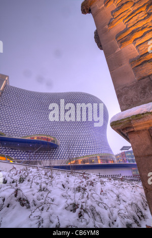 Stierkampfarena Stadt historisches Wahrzeichen Birmingham Schnee Stockfoto