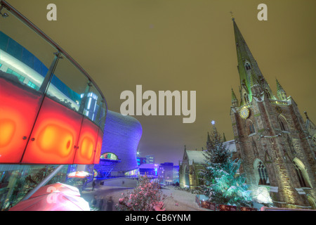 Stierkampfarena Stadt historisches Wahrzeichen Birmingham Schnee Stockfoto