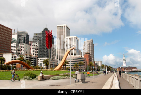 Der Embarcadero Waterfront und Fahrbahn Port of San Francisco California Stockfoto