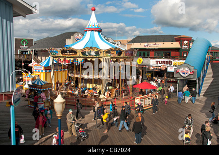 Pier 39 Einkaufszentrum beliebte Touristenattraktion San Francisco California.USA American Vereinigte Staaten von Amerika Stockfoto