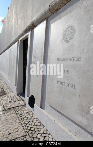 Portugals Denkmal für die Kämpfer des Übersee Krieges in der Festung von Bom Sucesso in Belem, Lissabon, Portugal. Stockfoto