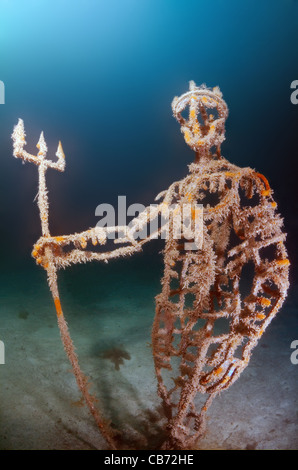 Neptun Skulptur zum ersten in der Welt Unterwasser museum Leaders' Gasse oder sowjetischen Atlantis Stockfoto