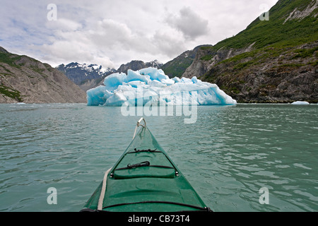 Kajakfahren im Glacier-Bay-Nationalpark. Alaska. USA Stockfoto