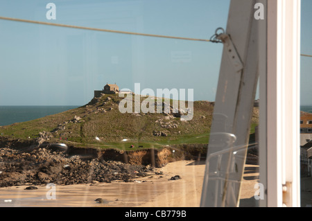 Blick auf den Strand in St Ives Cornwall Stockfoto
