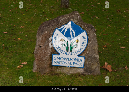 Snowdonia-Nationalpark-Zeichen Stockfoto