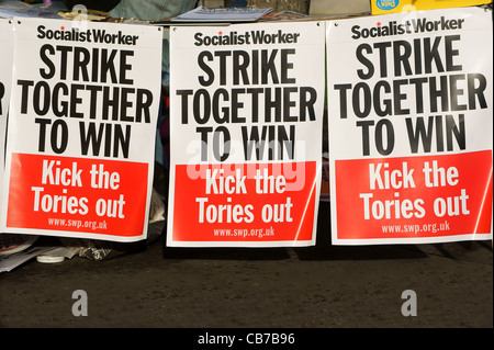 N30 Streik des öffentlichen Sektors und Rallye in Cardiff, November 2011. Stockfoto