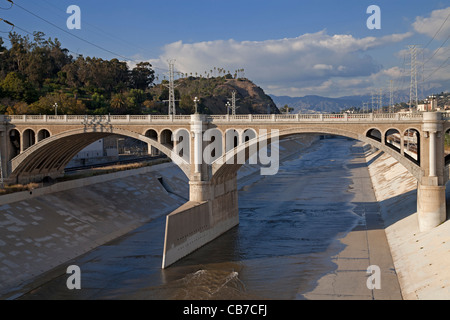 Der North Broadway-Buena Vista Street Bridge, Los Angeles River, Los Angeles, Kalifornien, USA Stockfoto