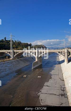 Der North Broadway-Buena Vista Street Bridge, Los Angeles River, Los Angeles, Kalifornien, USA Stockfoto