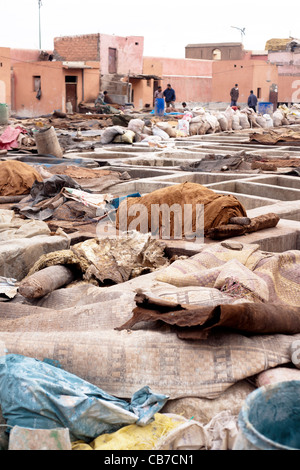 Reisen Sie Bilder aus Marokko, vor allem in Marrakesch, Essaouira und Rabat - Quartier des Teinturiers À Marrakesch Stockfoto