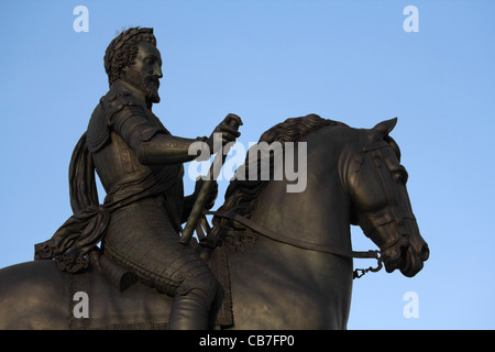 Statue von Henri IV Pont Neuf Paris Frankreich Stockfoto