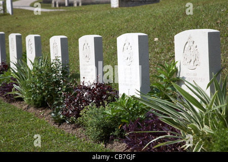 Kriegsgräber aus der Verteidigung von Hong Kong während des zweiten Weltkriegs in Stanley Friedhof, Hongkong, Sonderverwaltungsregion Hongkong, china Stockfoto