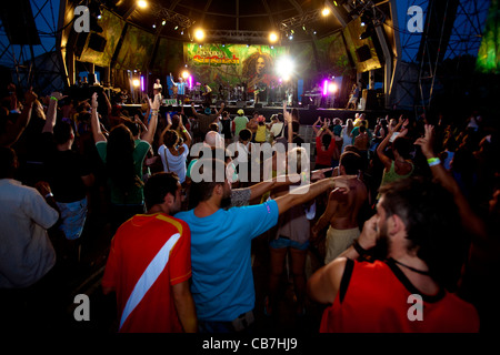 Bild vom ROTOTOM Musikfestival von Sunsplash. Reggae Festival in Benicassim, 18 bis 27 august 2011 Stockfoto