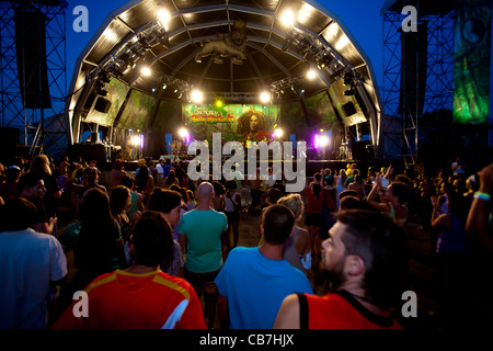 Bild vom ROTOTOM Musikfestival von Sunsplash. Reggae Festival in Benicassim, 18 bis 27 august 2011 Stockfoto