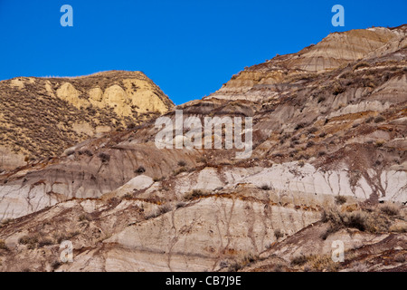 Horsethief Canyon, Teil der kanadischen Badlands, erscheint auf der North Dinosaur Trail aus Drumheller, Alberta, Kanada. Stockfoto