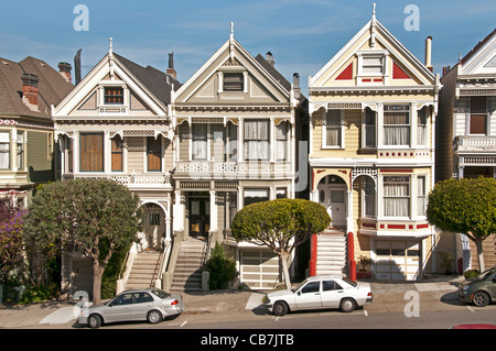 Alamo Square in San Francisco Haight-Ashbury Kalifornien Vereinigte Staaten Stockfoto