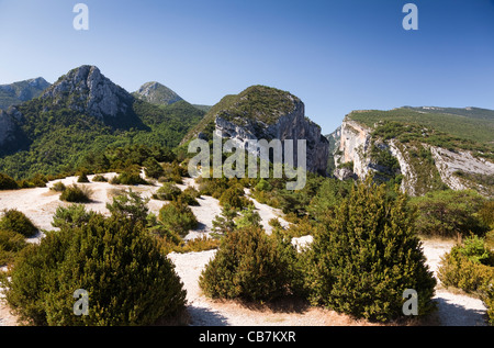 Ansicht der Verdon-Schlucht, Alpes de Haute Provence, Süd-Ost-Frankreich. Stockfoto