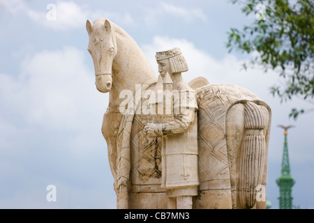 Statue des Heiligen Stephan (Szent Istvan), Budapest, Ungarn Stockfoto