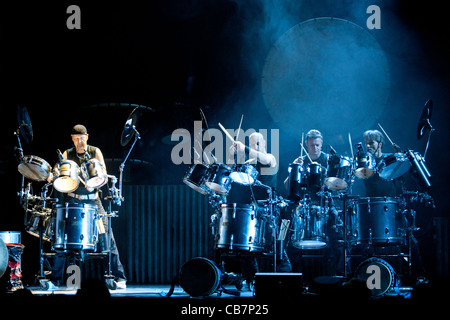 Niederländische Percossa Musiktheater Band auf der Bühne an der Millenaris 2011 in Ungarn, Budapest, 08.October.2011 Stockfoto