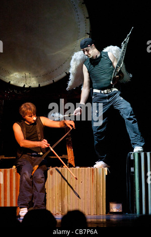 Niederländische Percossa Musiktheater Band auf der Bühne an der Millenaris 2011 in Ungarn, Budapest, 08.October.2011 Stockfoto