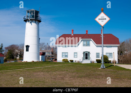 Chatham Leuchtturm und Coast Guard House, Cape Cod Stockfoto