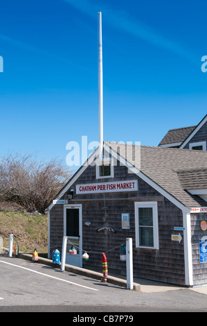 Chatham Pier Fischmarkt auf Cape Cod, MA Stockfoto