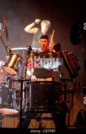 Niederländische Percossa Musiktheater Band auf der Bühne an der Millenaris 2011 in Ungarn, Budapest, 08.October.2011 Stockfoto