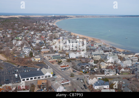 Provincetown Blick von Pilgrim Monument, Cape Cod Stockfoto