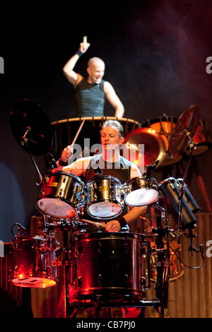 Niederländische Percossa Musiktheater Band auf der Bühne an der Millenaris 2011 in Ungarn, Budapest, 08.October.2011 Stockfoto