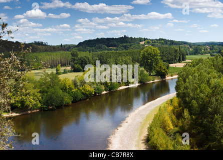 Fluss Dordogne, Frankreich im Sommer Stockfoto