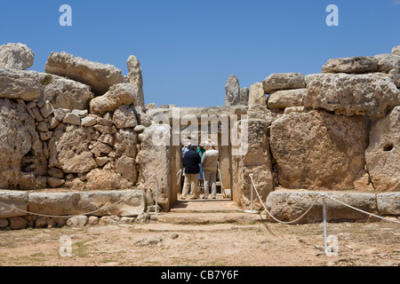 Mnajdra Tempel: Fassade des südlichen Tempels Stockfoto