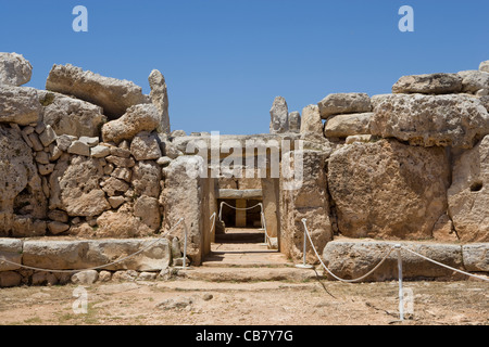 Mnajdra Tempel: Fassade des südlichen Tempels Stockfoto