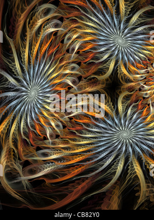 Wirbelnde Spirale Blumenmuster Stockfoto