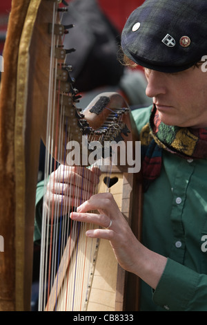 Harfe-Spieler, Amsterdam, Niederlande Stockfoto